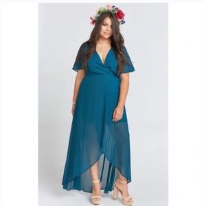 Show Me Your Mumu Sophia Wrap Dress in Jade Sz XL